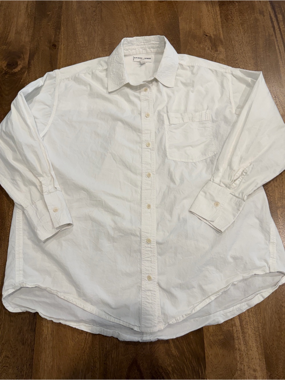 Apiece Apart White Relaxed Men's Button-Up Shirt